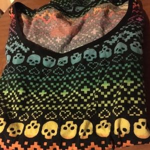 Rainbow skull long sleeve T-shirt, Jr's size 11-13